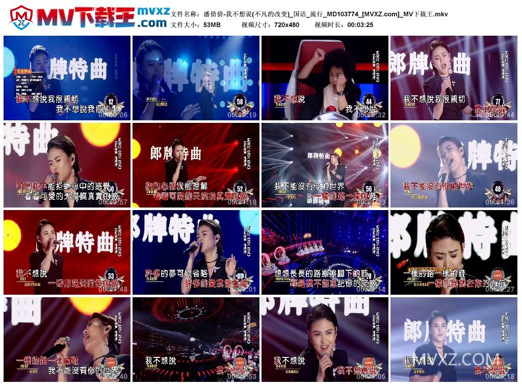 潘倩倩-我不想说(不凡的改变)_国语_流行_MD103774